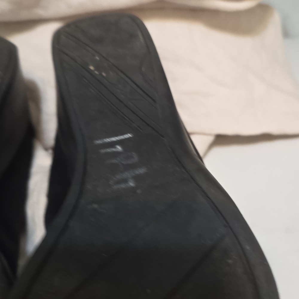 AK Sport Black Stretch Fabric Wedge Loafers Comfort Shoes Women's Size 8.5 M - Picture 15 of 16